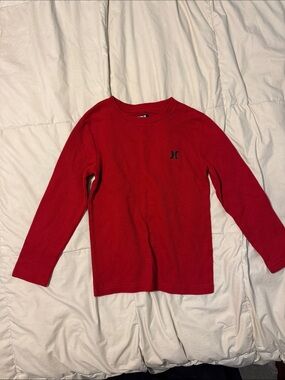 Hurley Red Long-Sleeve Crew Neck Tee for Kids